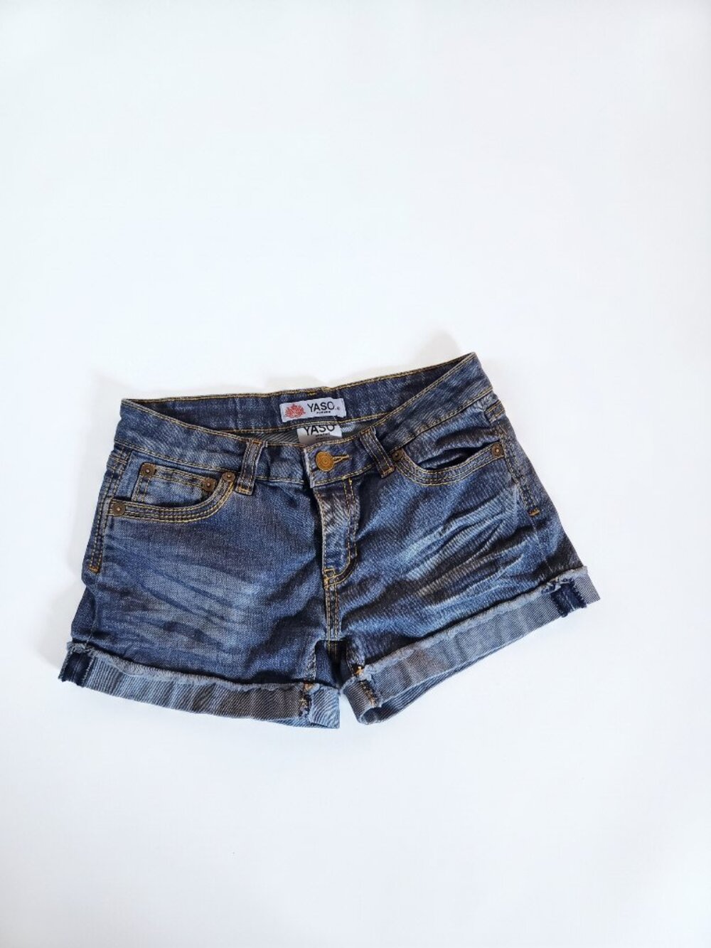 YASO Denim Cutoff Shorts Cuffed Hem Size 12 Junior
